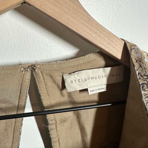 Stella McCartney Runway Crocodile Jacquard V-Neck Open Back Slit Dress Size 2 - Picture 5 of 15